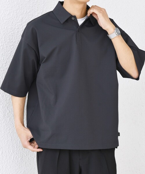 「SHIPS any」 半袖ポロシャツ MEDIUM ブラック メンズ_画像4