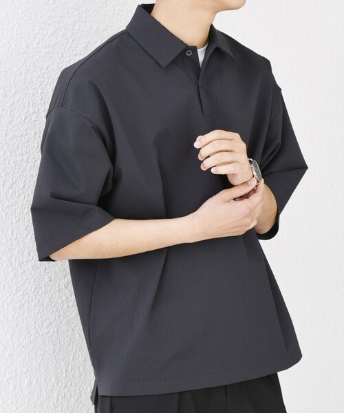「SHIPS any」 半袖ポロシャツ MEDIUM ブラック メンズ_画像6