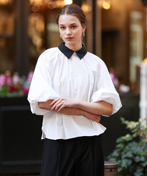 「DRESSTERIOR」 7分袖ブラウス 36 アイボリー レディース_画像4