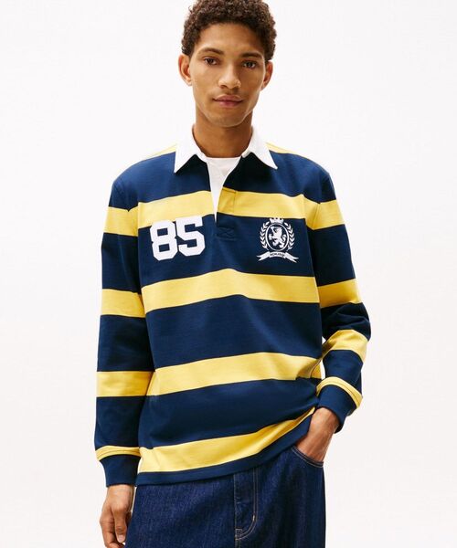 大人気！【  トミーヒルフィガー】ボーダーラガーシャツ TOMMY HILFIGER ビッグサイズ トミーヒルフィガー 長袖ラガー