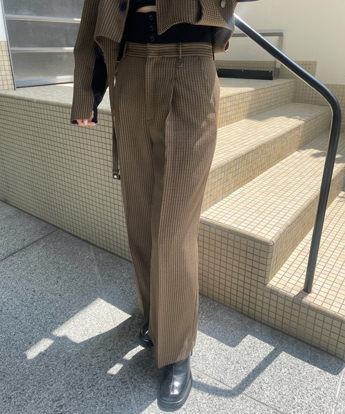 BONBOM（ボンボム） パンツ BONBOM×Ameri HOUNDSTOOTH STRAIGHT PANTS