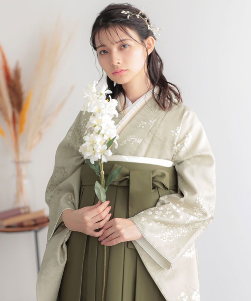 KIMONOMACHI 着物 レディース袴セット 卒業式 女性 4点セット「二尺袖+