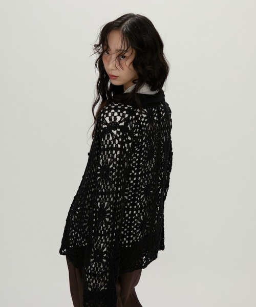 NUJOH リネンシャツ ブラウス シャツ Crochet Lace Blouse / クロシェ