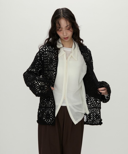JUMELLE Crochet Blouse クロシェブラウス NUJOH リネンシャツ ブラウス シャツ Crochet Lace Blouse / クロシェ