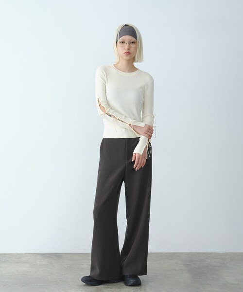 CODE A ニット セーター ribbon slit pullover レディース : ZOZOTOWN