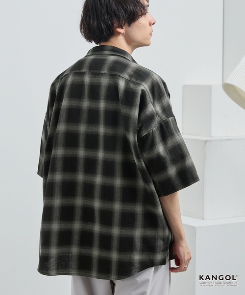「KANGOL」 半袖シャツ「mono-martコラボ」 L ネイビー メンズ_画像4