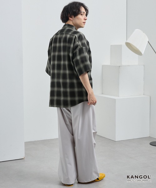 「KANGOL」 半袖シャツ「mono-martコラボ」 L ネイビー メンズ_画像6
