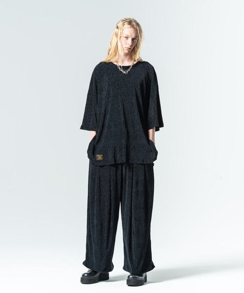 極美品glamb、グラム 極厚ニット生地 サルエルパンツ Lサイズ 黒 ブラック 極美品glamb、グラム 極厚ニット生地 サルエルパンツ Lサイズ 黒