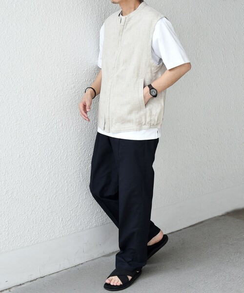 「SHIPS any」 ベスト LARGE ライトグリーン メンズ_画像4