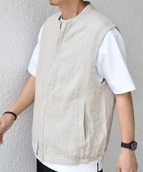 「SHIPS any」 ベスト LARGE ライトグリーン メンズ_画像6