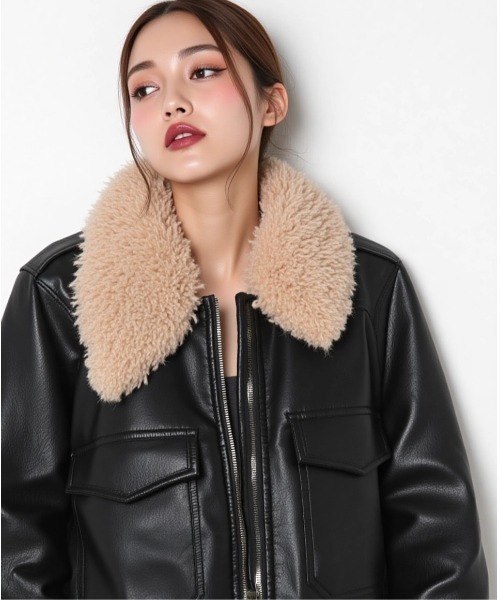 KOM（ドットコム） レザージャケット ライダース A'GEM/9 × 「.kom