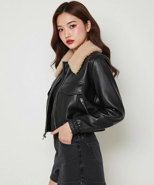 KOM（ドットコム） レザージャケット ライダース A'GEM/9 × 「.kom