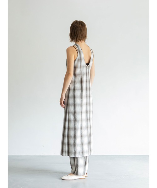 「enchainement」 ノースリーブワンピース フリー ダークブラウン レディース_画像4