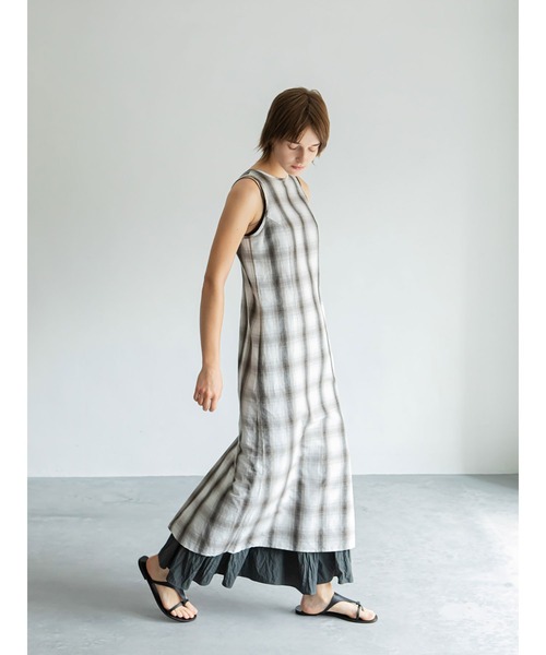 「enchainement」 ノースリーブワンピース フリー ダークブラウン レディース_画像7