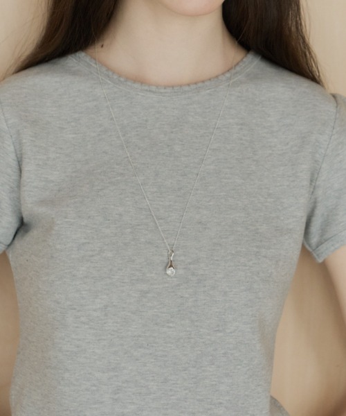 GIUNON ネックレス crystal drop long necklace / クリスタルドロップ 