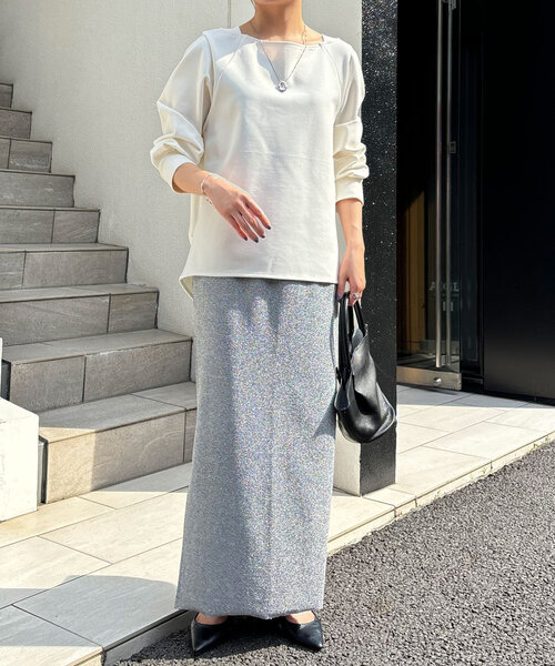 「COLLAGE GALLARDAGALANTE」 長袖カットソー FREE ベージュ レディース_画像2