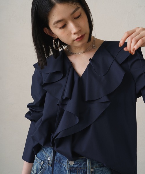 「LOUNGEDRESS」 長袖ブラウス FREE ブルー レディース_画像3