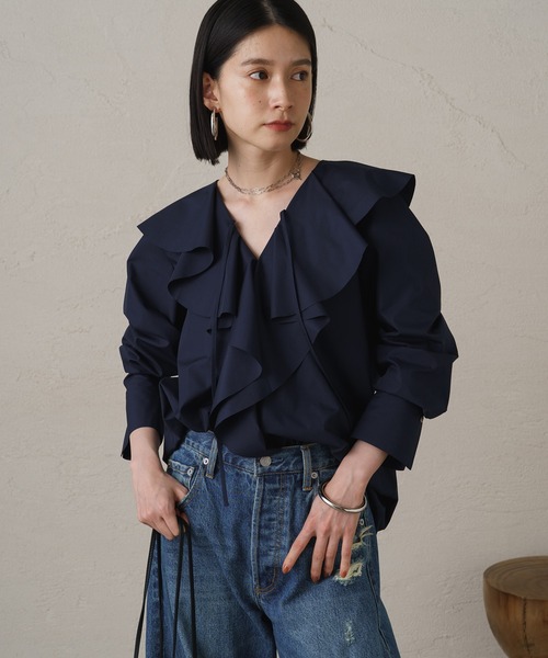 「LOUNGEDRESS」 長袖ブラウス FREE ブルー レディース_画像4