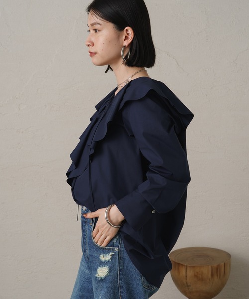 「LOUNGEDRESS」 長袖ブラウス FREE ブルー レディース_画像6