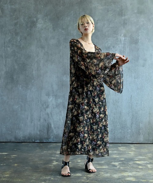 「funda mine」 長袖ワンピース 02 ブルー レディース_画像2