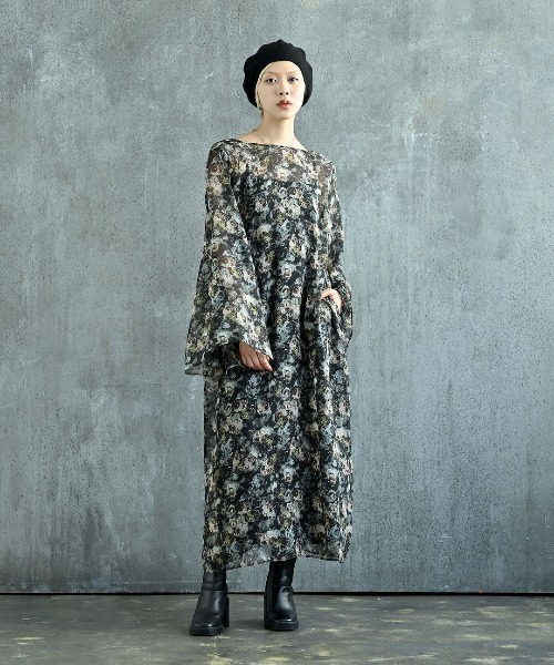 「funda mine」 長袖ワンピース 02 ブルー レディース_画像3