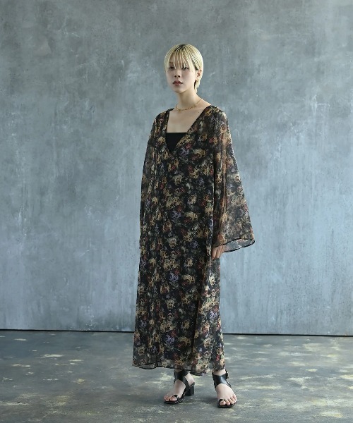 「funda mine」 長袖ワンピース 02 ブルー レディース_画像4