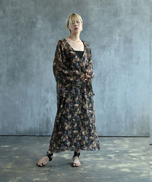 「funda mine」 長袖ワンピース 02 ブルー レディース_画像5