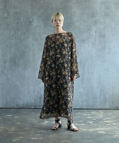 「funda mine」 長袖ワンピース 02 ブルー レディース_画像7