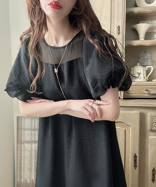 「Meiru」 半袖ワンピース SMALL クリーム レディース_画像3