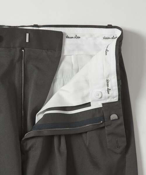 Steven Alan ウエポンニドムツープリーツドレストラウザーズ　M 黒 Steven Alan＞ ウール オックスフォード イン ツープリーツ ドレス