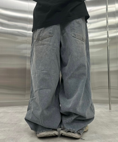 「XU」 デニムパンツ M グレー メンズ_画像2