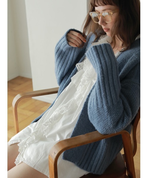 「AMAIL」 カーディガン FREE ブルー レディース_画像7