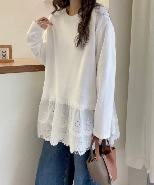 tシャツ レース切替デザイントップス レディース : ZOZOTOWN Yahoo!店