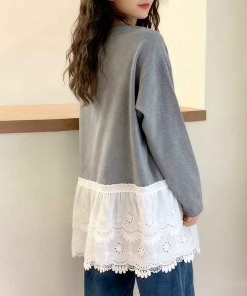 tシャツ レース切替デザイントップス レディース : ZOZOTOWN Yahoo!店