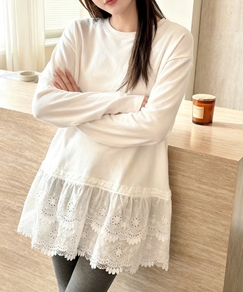 tシャツ レース切替デザイントップス レディース : ZOZOTOWN Yahoo!店