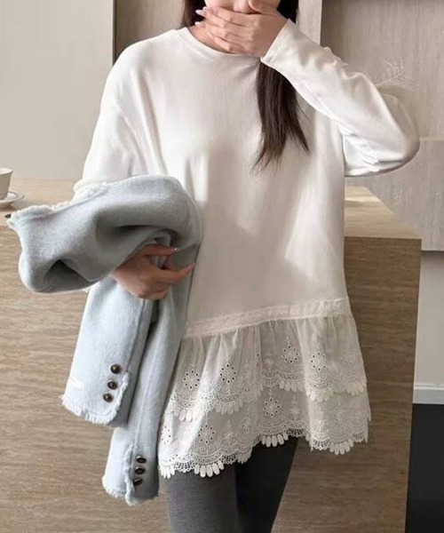 tシャツ レース切替デザイントップス レディース : ZOZOTOWN Yahoo!店