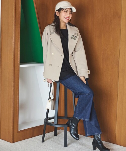 「ANY SIS」 ピーコート 3 パープル レディース_画像2