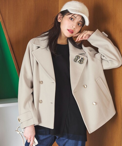 「ANY SIS」 ピーコート 3 パープル レディース_画像3