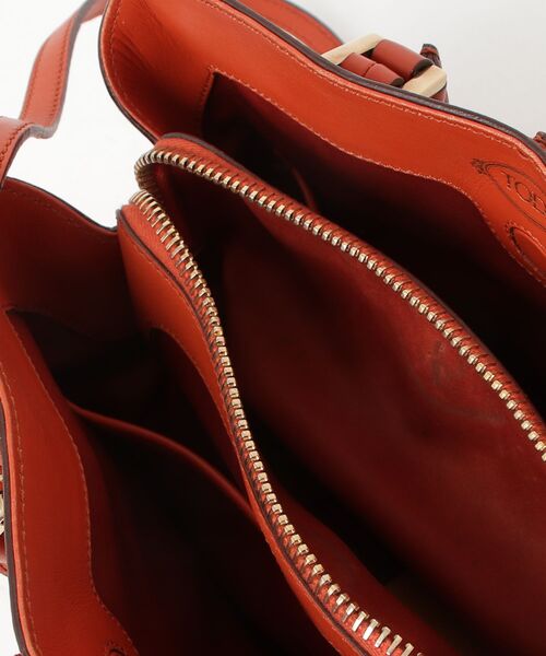 TOD'S ショルダーバッグ Dキューブ 2way オレンジ 牛革 レザー TOD'S ショルダーバッグ Dキューブ 2way オレンジ 牛革 レザー トッズ