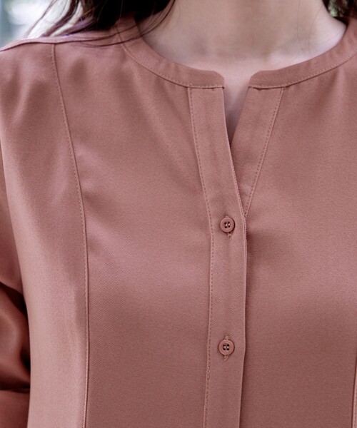 「Tiaclasse」 長袖ワンピース XX-LARGE チャコールグレー レディース_画像6