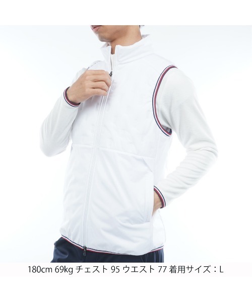 新作 トミーヒルフィガーゴルフ ベスト ジップ リバーシブル ナイロン ホワイト TOMMY HILFIGER GOLF（トミー ヒルフィガー ゴルフ） ベスト ジレ