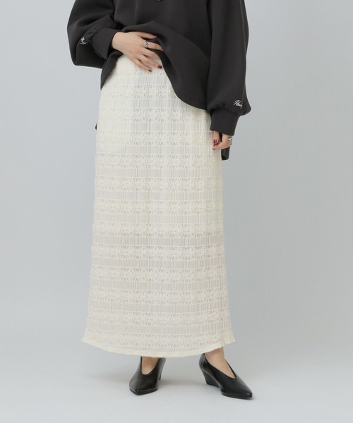 CPCM 裏地起毛レーススカート ホワイト Sサイズ CPCM｜裏地起毛レーススカート | Rakuten Fashion(楽天ファッション