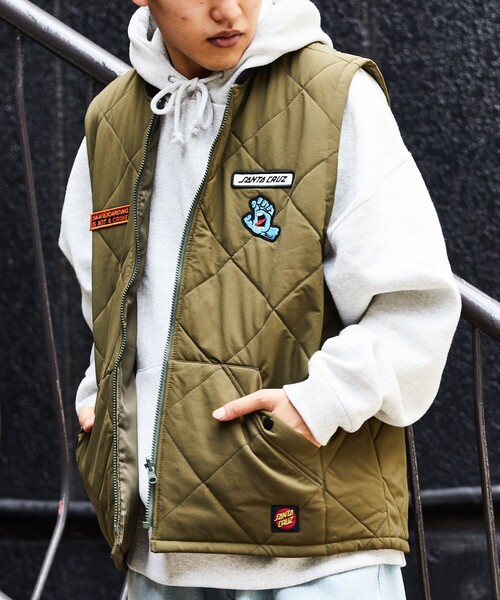 「FREAK'S STORE」 ベスト LARGE オリーブ メンズ_画像3