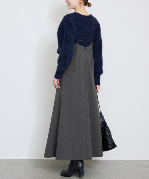 「SLOBE IENA」 キャミソールワンピース - グレー レディースの画像