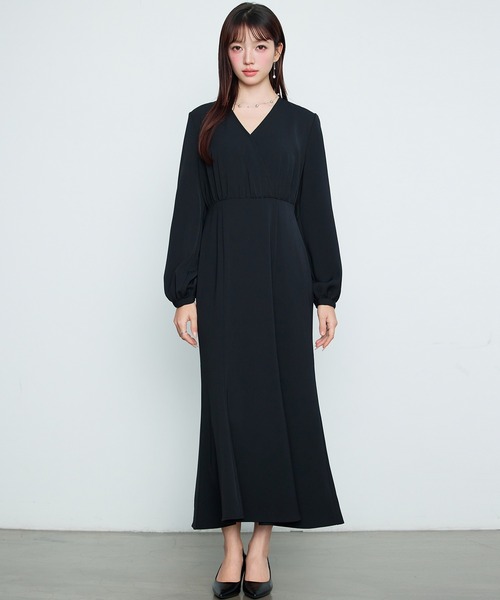 【美しい】【新品未使用】レディース カシュクール　中国風ワンピース レトロ 大きいサイズレディース ワンピース ボタニカルフラワー柄カシュクール