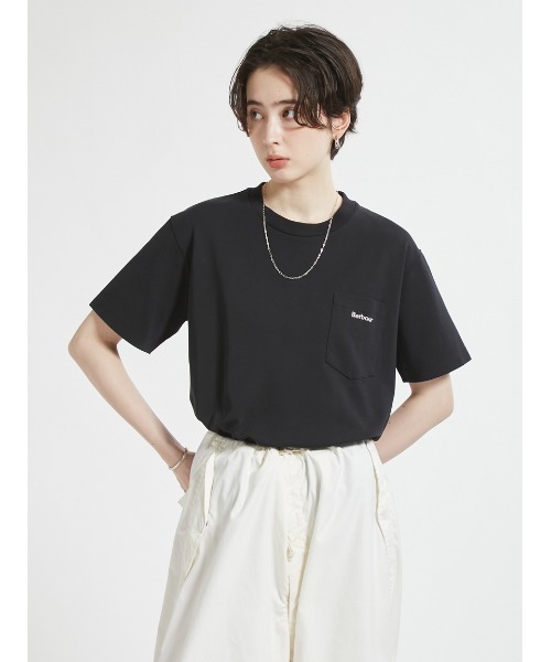 Barbour（バブアー） tシャツ 半袖 ワンポイントロゴ 胸ポケット T