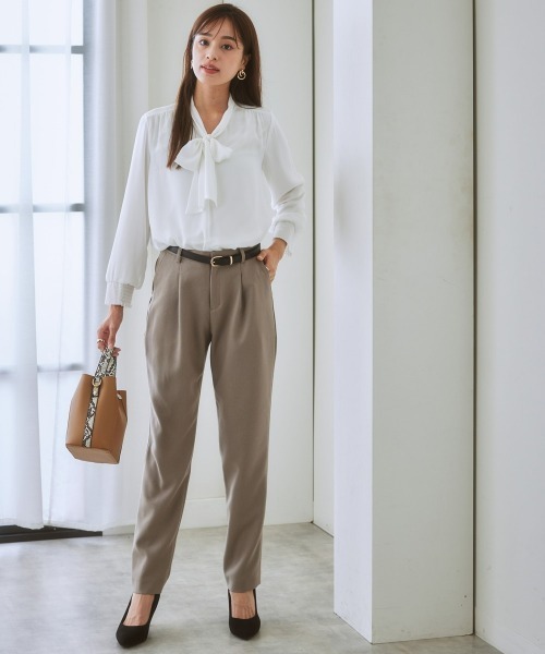 「7days Life Styling」 パンツ L グレイッシュベージュ レディース_画像5