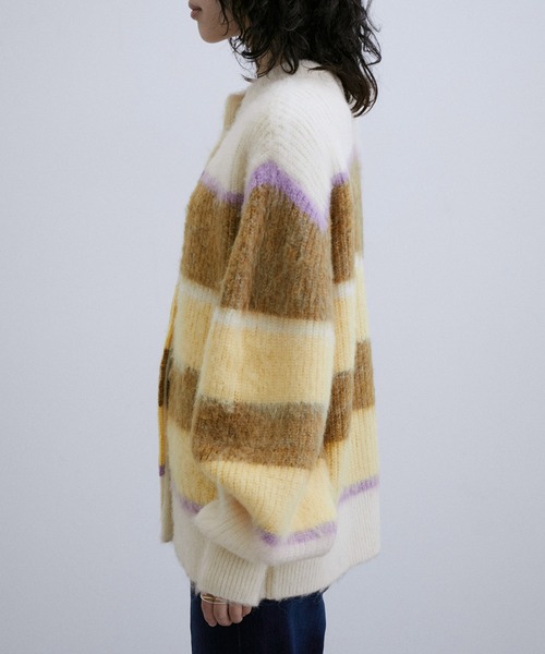 「ADAM ET ROPE'」 ニットカーディガン FREE キナリ レディース_画像6