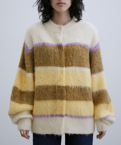 「ADAM ET ROPE'」 ニットカーディガン FREE キナリ レディース_画像8