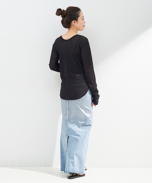 「B.C STOCK」 「Simplicite」長袖カットソー FREE ホワイト レディース_画像4